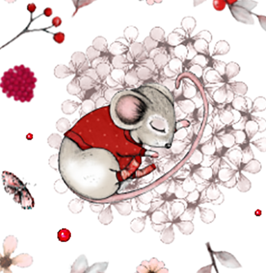 #1166B Mouse & Berries 
